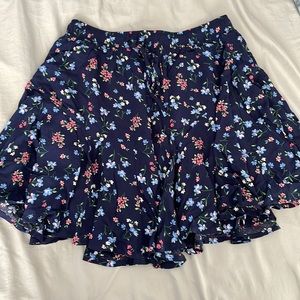 Floral, flowy mini skirt